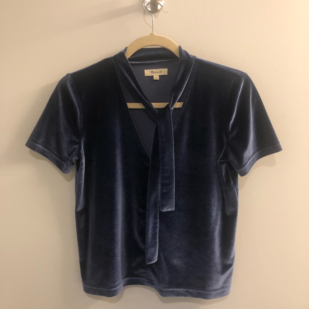Madewell Blue Velvet Shirt
